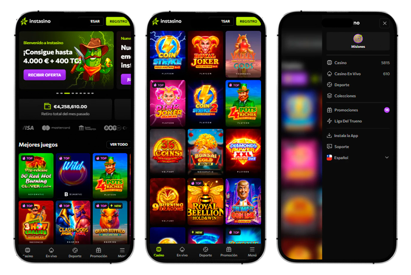Experiencia de Instasino Casino optimizada para smartphones y dispositivos móviles